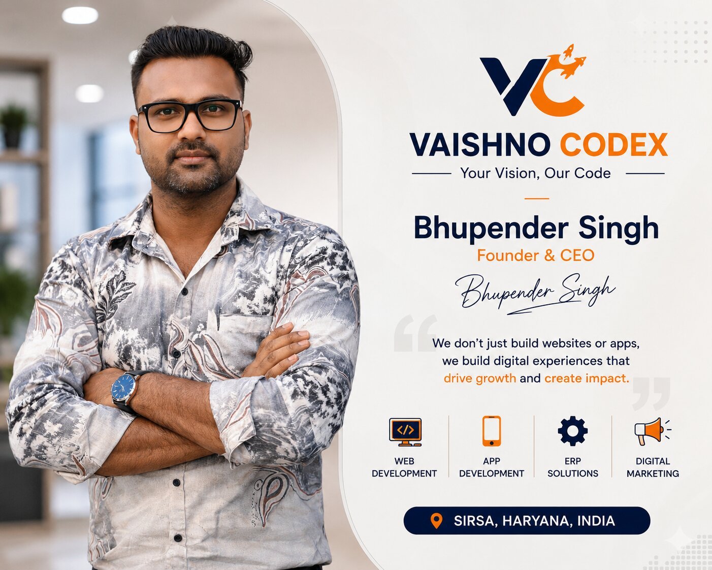 Bhupender Singh - Vaishno Codex CEO